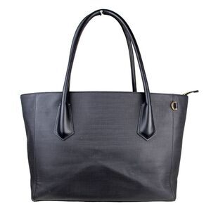 Dagne Dover BLACK COATED LEATHER BUSINESS SHOULDER BAG HANDBAG TOTE HOBO PURSE